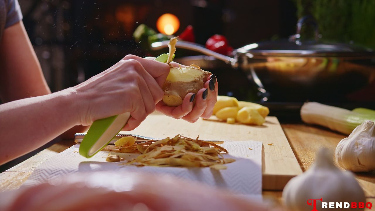 How to Peel Ginger with a Peeler