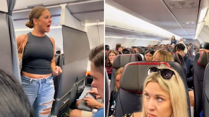 Woman on plane not real full Video