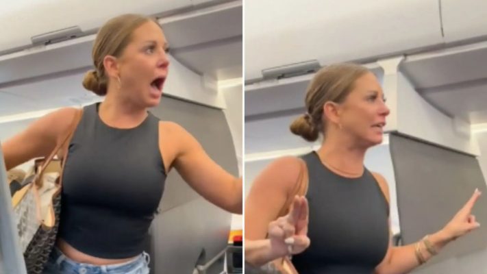 Woman on plane not real full Video on Reddit